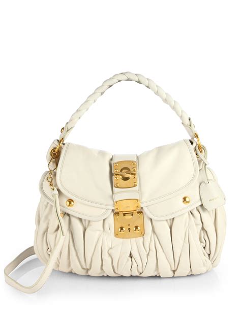 miu miu matelassé leather shoulder bag